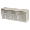 TiltView Cabinet 3-Compartment 30 lb. Capacity Small Parts Organizer Storage Bins in Tan/Clear by Akro-Mils