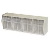 TiltView Cabinet 4-Compartment 25 lb. Capacity Small Parts Organizer Storage Bins in Tan/Clear by Akro-Mils