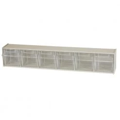 TiltView Cabinet 6-Compartment 15 lb. Capacity Small Parts Organizer Storage Bins in Tan/Clear by Akro-Mils