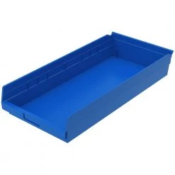 Shelf Bin 20 lbs. 23-5/8 in. x 11-1/8 in. x 4 in. Storage Tote in Blue with 2.5 Gal. Storage Capacity by Akro-Mils