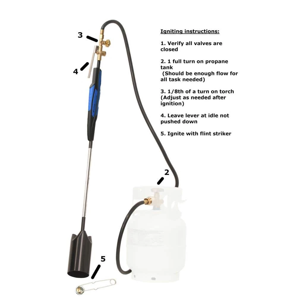 500,000 BTU Propane Torch Kit Heavy-Duty Weed Burner by Flame King - Image 4