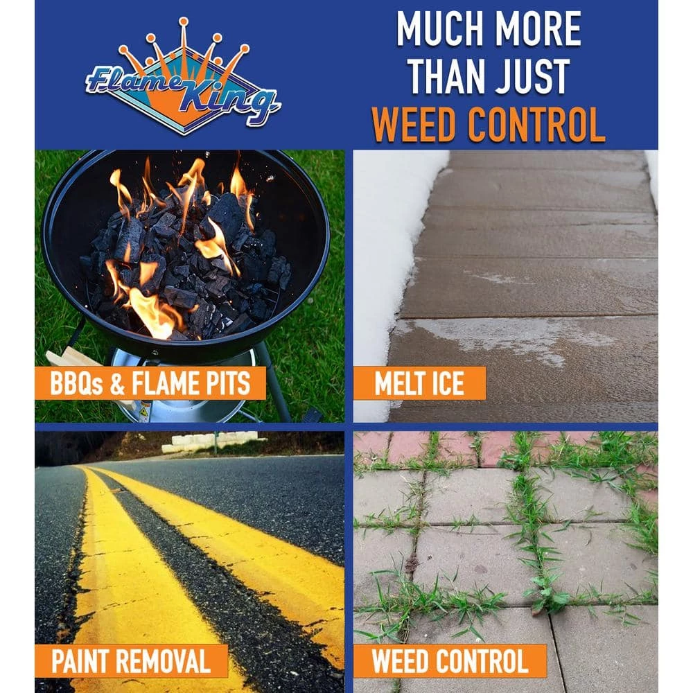 100,000 BTU Propane Torch Kit Heavy-Duty Weed Burner with Flint Striker by Flame King - Image 7