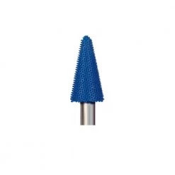 9/16 in. x1 in. Taper Shape Blue fine grit Tungsten Carbide Wood Carving bur with 1/4 in. Dia Shank by Foredom