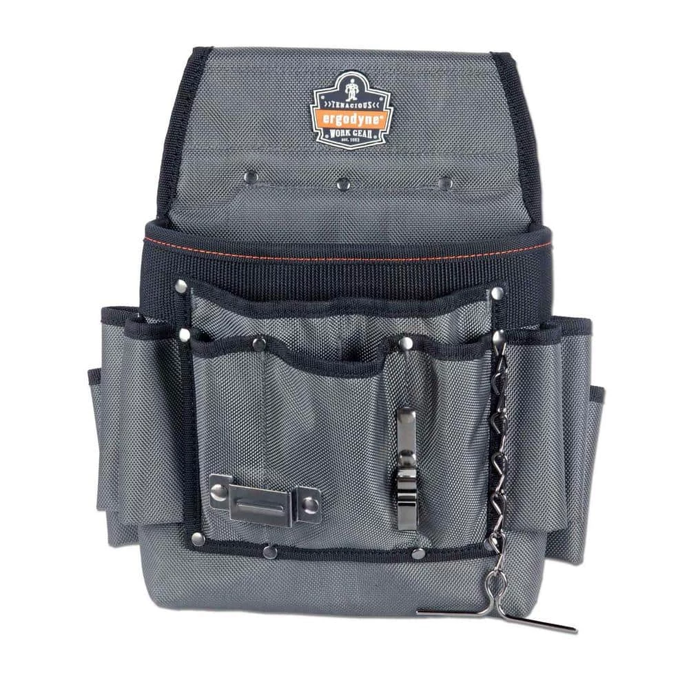 Arsenal 11 in. Pocket Electrician's Pouch Tool Bag, Gray by Ergodyne