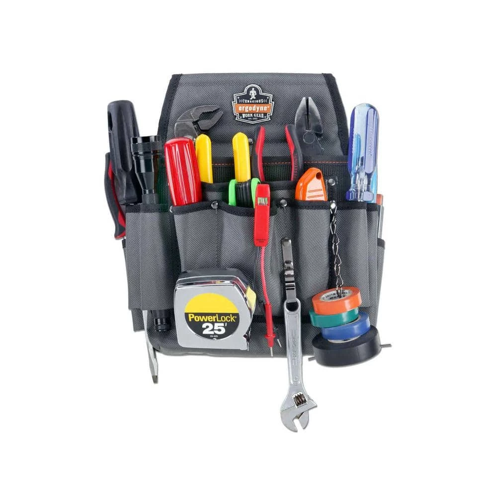 Arsenal 11 in. Pocket Electrician's Pouch Tool Bag, Gray by Ergodyne - Image 2