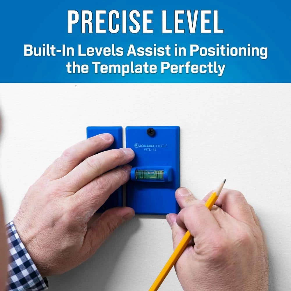 Wall Box Template and Level for Non-Metallic Boxes, 1-Gang and 2-Gang by Jonard - Image 3