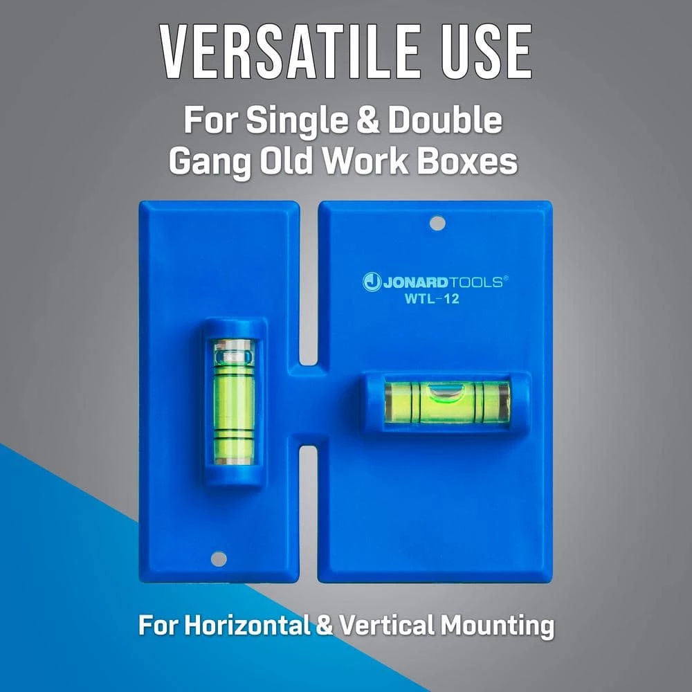 Wall Box Template and Level for Non-Metallic Boxes, 1-Gang and 2-Gang by Jonard - Image 2