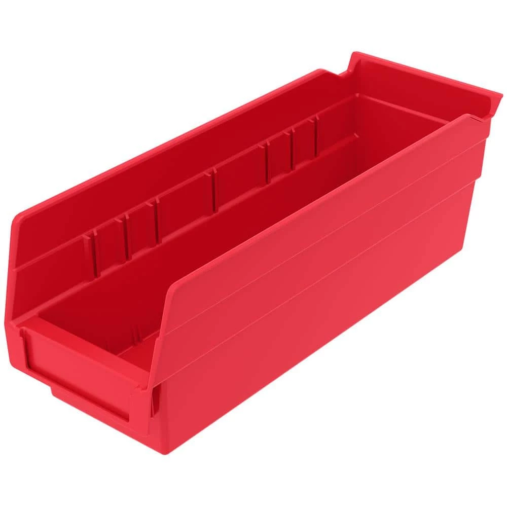 Shelf Bin 10 lbs. 11-5/8 in. x 4-1/8 in. x 4 in. Storage Tote in Red with 0.5 Gal. Storage Capacity by Akro-Mils