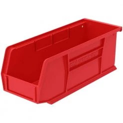 AkroBin 4.1 in. 10 lbs. Storage Tote Bin in Red with 0.2 Gal. Storage Capacity by Akro-Mils