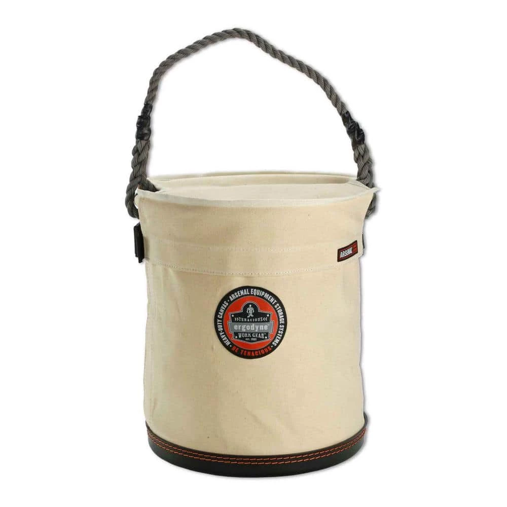 Arsenal 12.5 in. Tool Bucket with Top, White Canvas by Ergodyne