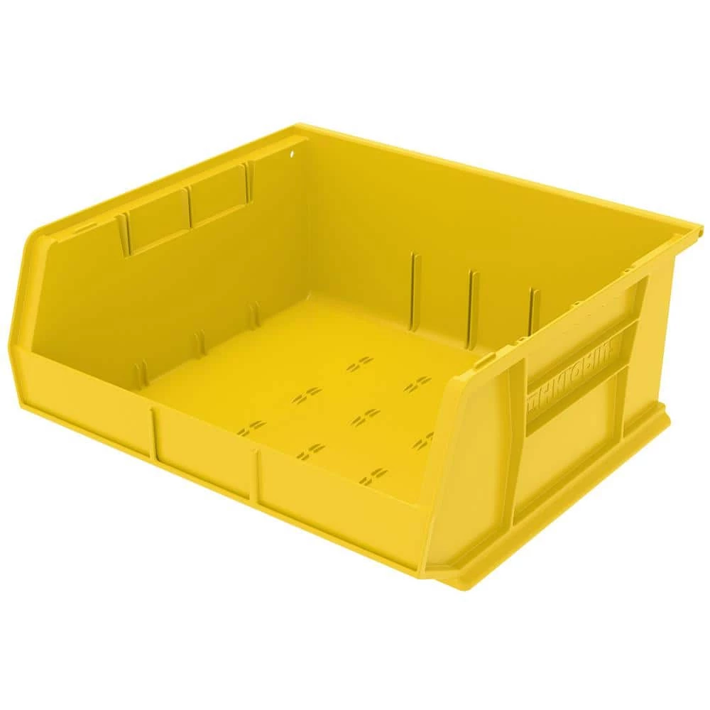 AkroBin 16.5 in. 75 lbs. Storage Tote Bin in Yellow with 5.5 Gal. Storage Capacity by Akro-Mils